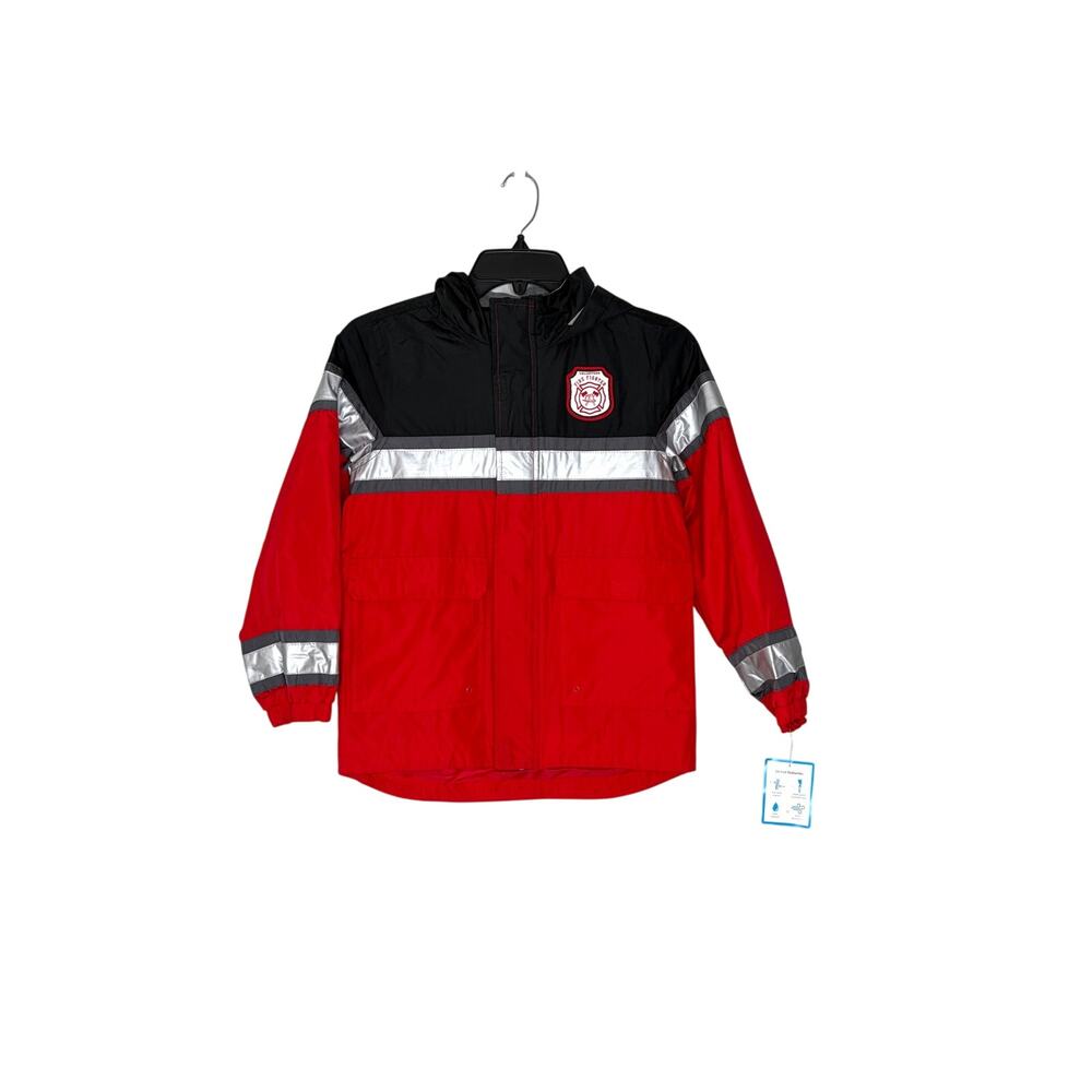 Carter’s Firefighter Rain Jacket Boys Sz 10/12 Red Black School Outdoors